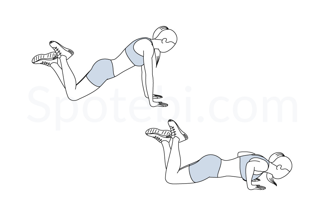 Knee push-up exercise demonstration