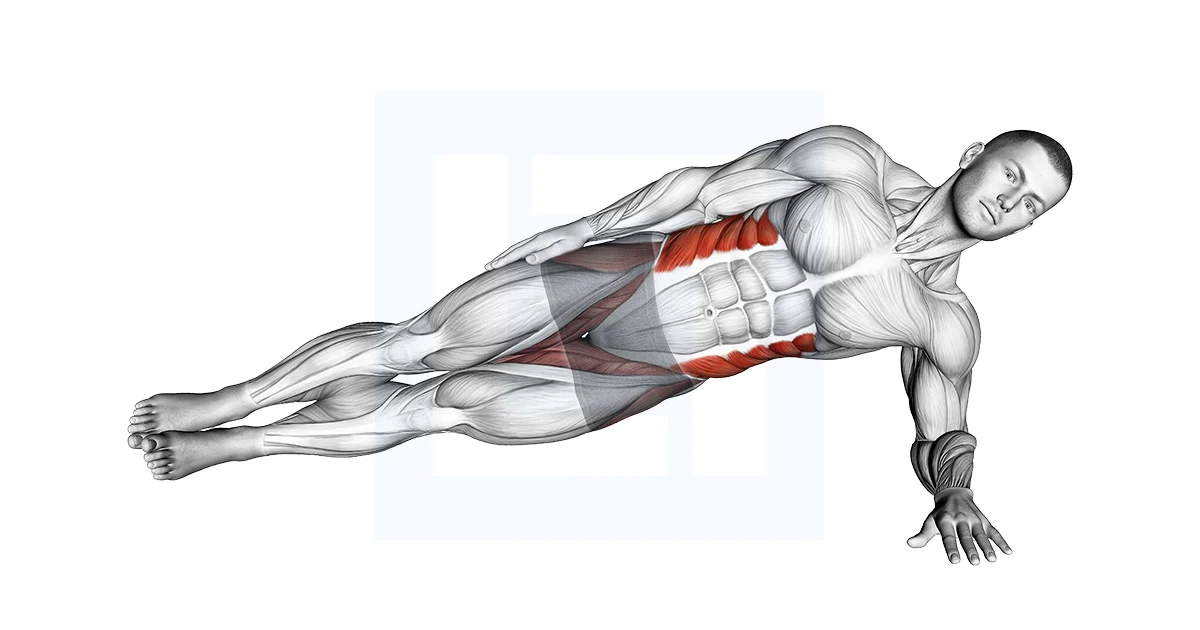Side plank exercise demonstration